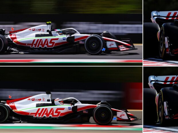 Vergleich zwischen bisherigem (oben) und neuem (unten) Design des Haas VF-22 Vergleich zwischen bisherigem (oben) und neuem (unten) Design des Haas VF-22
