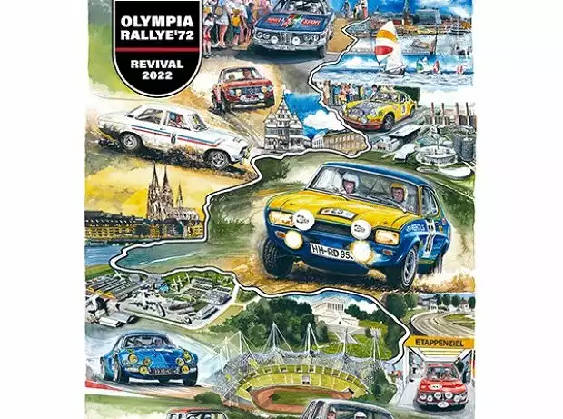 Original-Titelbild zum 50 Jahre Revival der Olympia-Rallye '72 - Gemalt von Künstler Uli Ehret Titel-Bild zur News: Original-Titelbild zum 50 Jahre Revival der Olympia-Rallye '72 - Gemalt von Künstler Uli Ehret