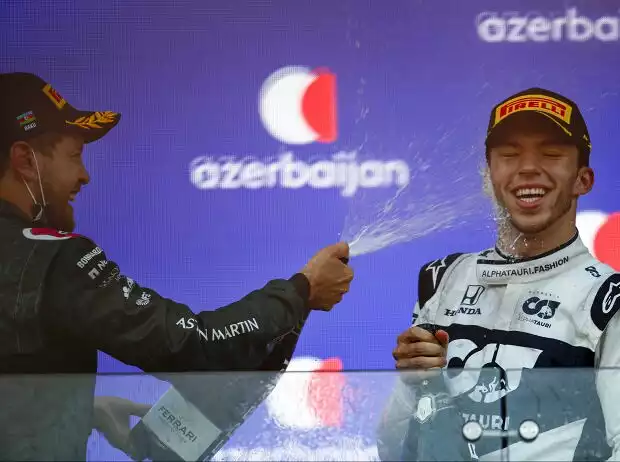 Titel-Bild zur News: Sebastian Vettel, Pierre Gasly