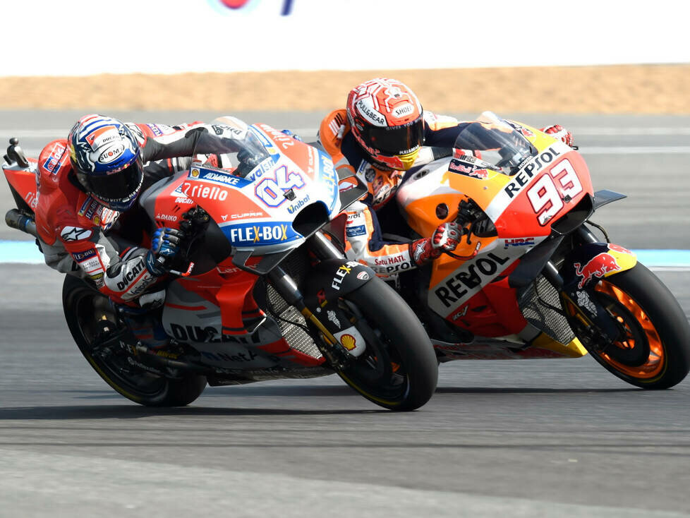 Andrea Dovizioso vs. Marc Marquez beim GP Thailand 2018 in Buriram