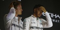 Lewis Hamilton und Nico Rosberg beim Formel-1-Finale 2016 in Abu Dhabi