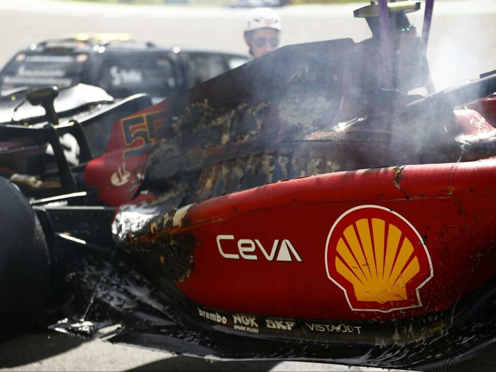 Der Motorschaden bei Carlos Sainz (Ferrari) in Spielberg