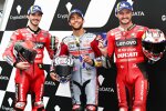 Enea Bastianini (Gresini), Francesco Bagnaia (Ducati) und Jack Miller (Ducati) 