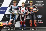 Ai Ogura (Honda Team Asia), Alonso Lopez und Augusto Fernandez (KTM Ajo) 