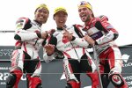 Ai Ogura (Honda Team Asia), Somkiat Chantra (Honda Team Asia) und Jake Dixon (Aspar) 