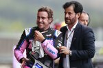 Fernando Alonso (Alpine) mit FIA-Präsident Mohammed bin Sulayem