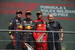 Sergio Perez (Red Bull), Max Verstappen (Red Bull) und Carlos Sainz (Ferrari) 