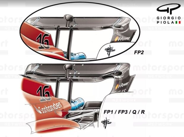 Ferrari rear wing for the F1-75 at the 2022 Belgian Grand Prix at Spa