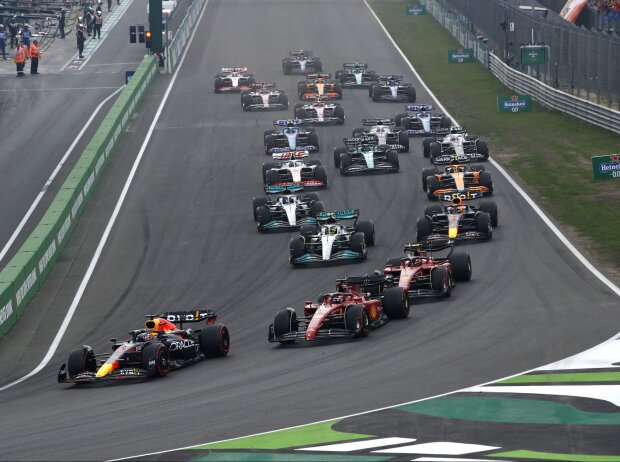 Titel-Bild zur News: Max Verstappen, Charles Leclerc, Carlos Sainz, Lewis Hamilton, Sergio Perez, George Russell, Lando Norris, Mick Schumacher