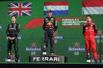 George Russell (Mercedes), Max Verstappen (Red Bull) und Charles Leclerc (Ferrari) 