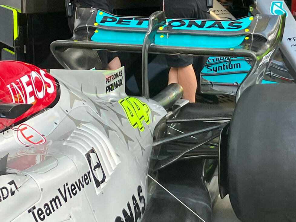 Mercedes F1 W13: Heckflügel, GP Italien 2022 in Monza