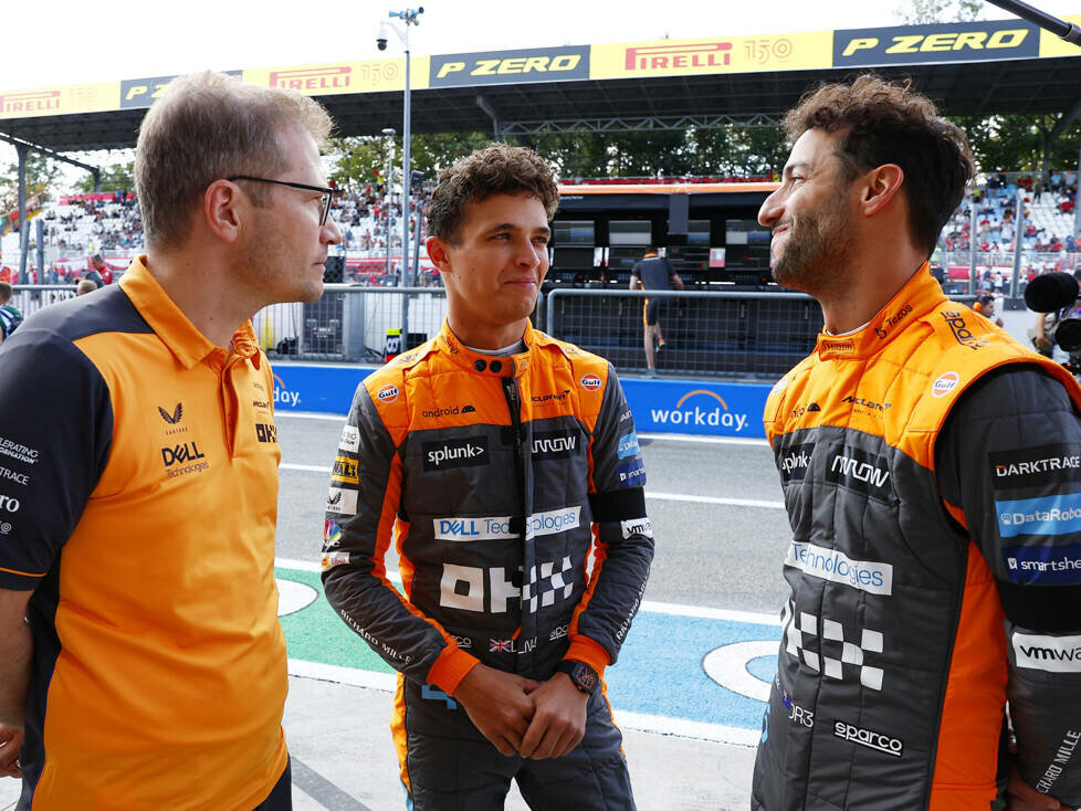 Andreas Seidl, Daniel Ricciardo, Lando Norris