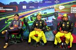 Max Verstappen (Red Bull), Charles Leclerc (Ferrari) und Carlos Sainz (Ferrari) 