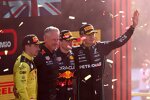 Charles Leclerc (Ferrari), Max Verstappen (Red Bull) und George Russell (Mercedes) 