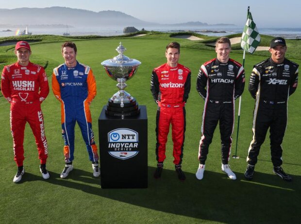 IndyCar-Titelkandidaten 2022 beim Finale: Marcus Ericsson, Scott Dixon, Will Power, Josef Newgarden, Scott McLaughlin