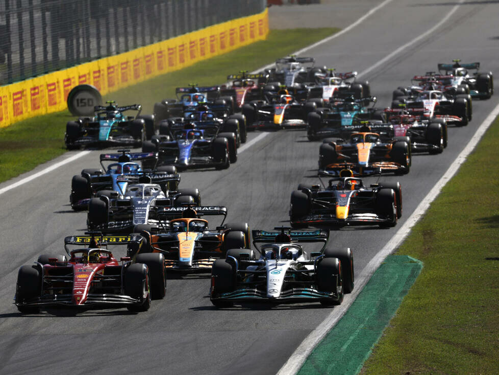 Charles Leclerc, George Russell, Daniel Ricciardo, Pierre Gasly, Max Verstappen