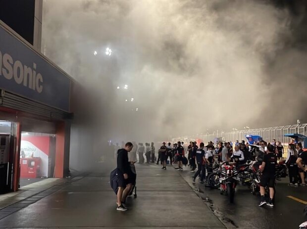 Feuer in der Marc-VDS-Box in Motegi