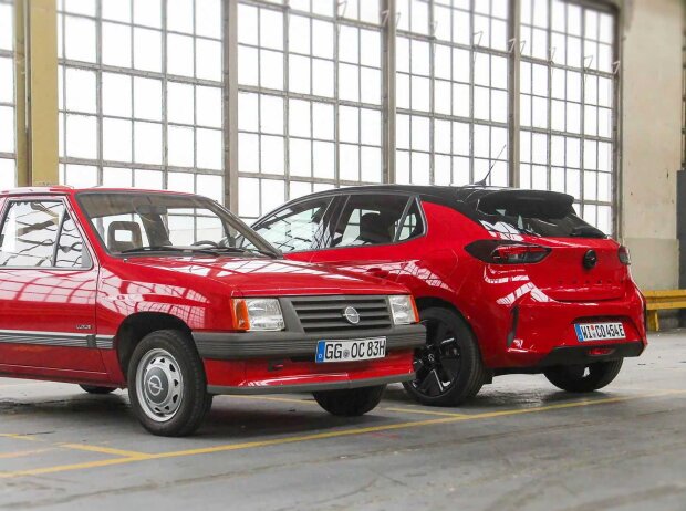 Erster und aktueller Corsa im Vergleich Erster und aktueller Corsa im Vergleich