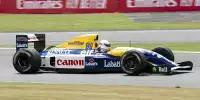 Sebastian Vettel im Williams FW14B von Nigel Mansell vor dem Formel-1-Rennen in Silverstone 2022