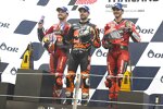 Jack Miller (Ducati), Miguel Oliveira (KTM) und Francesco Bagnaia (Ducati) 