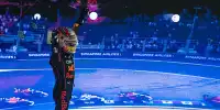 Sergio Perez (Red Bull RB18) bejubelt den Sieg beim Formel-1-Rennen in Singapur