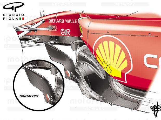 Titel-Bild zur News: Unterboden von Ferrari Singapur und Suzuka im Vergleich