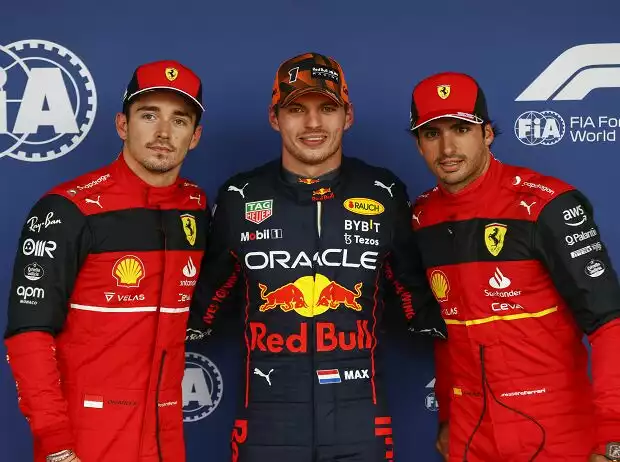 Charles Leclerc, Max Verstappen, Carlos Sainz Titel-Bild zur News: Charles Leclerc, Max Verstappen, Carlos Sainz