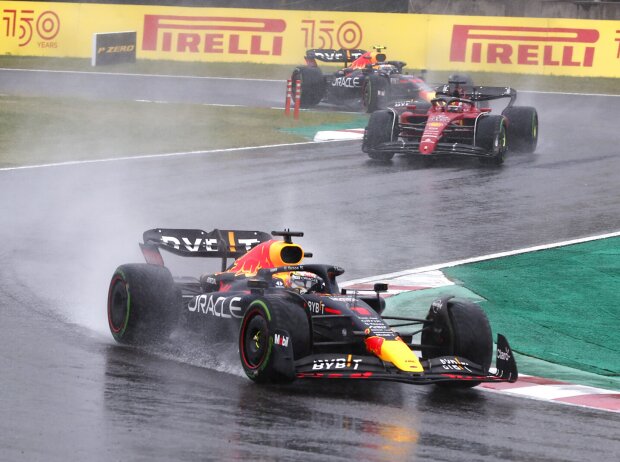 Titel-Bild zur News: Max Verstappen, Charles Leclerc, Sergio Perez