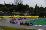 Max Verstappen (Red Bull), Charles Leclerc (Ferrari), Sergio Perez (Red Bull), Esteban Ocon (Alpine) und Lewis Hamilton (Mercedes) 