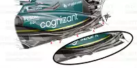 Unterböden des Aston Martin AMR22 im Vergleich