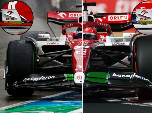 Frontflügel des Alfa Romeo C42 im Vergleich Frontflügel des Alfa Romeo C42 im Vergleich