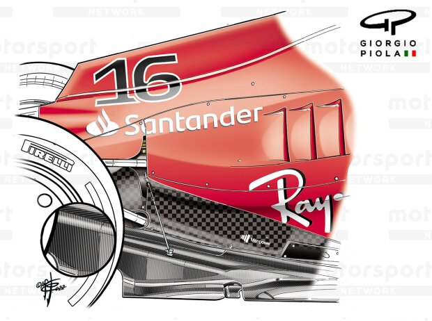 Neuer Unterboden des Ferrari F1-75 beim Japan-Grand-Prix Neuer Unterboden des Ferrari F1-75 beim Japan-Grand-Prix