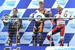 Alonso Lopez, Pedro Acosta (KTM Ajo) und Jake Dixon (Aspar) 