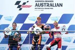 Alonso Lopez, Pedro Acosta (KTM Ajo) und Jake Dixon (Aspar) 