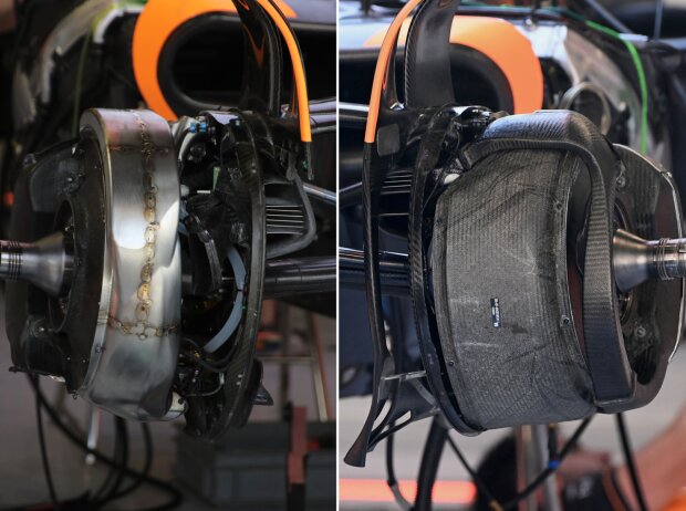 Vorderrad-Bremsen des McLaren MCL36 im Vergleich