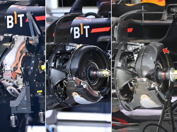 Vorderrad-Bremsen des Red Bull RB18 im Vergleich