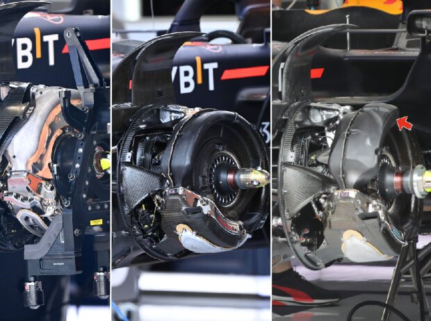 Vorderrad-Bremsen des Red Bull RB18 im Vergleich Vorderrad-Bremsen des Red Bull RB18 im Vergleich