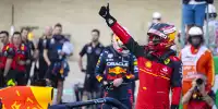 Carlos Sainz (Ferrari) jubelt über die Poleposition zum Formel-1-Rennen in Austin 2022