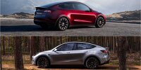 Bild zum Inhalt: Tesla Model Y: Neue Farben Quicksilver und Midnight Cherry Red