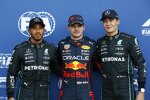 Lewis Hamilton (Mercedes), Max Verstappen (Red Bull) und George Russell (Mercedes) 