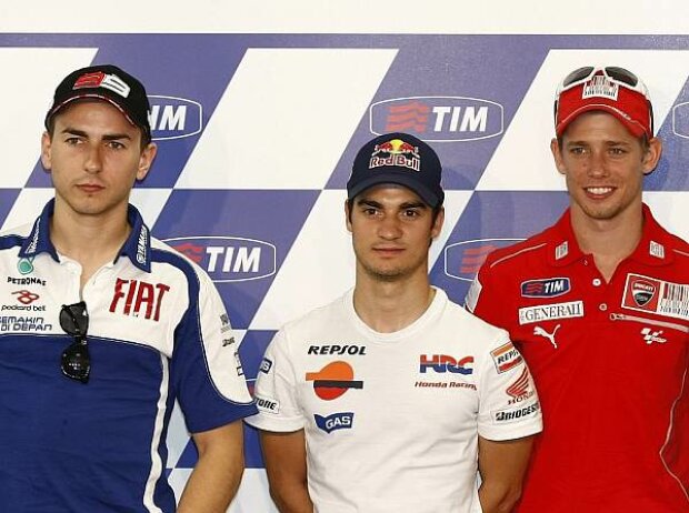 Daniel Pedrosa, Jorge Lorenzo, Casey Stoner