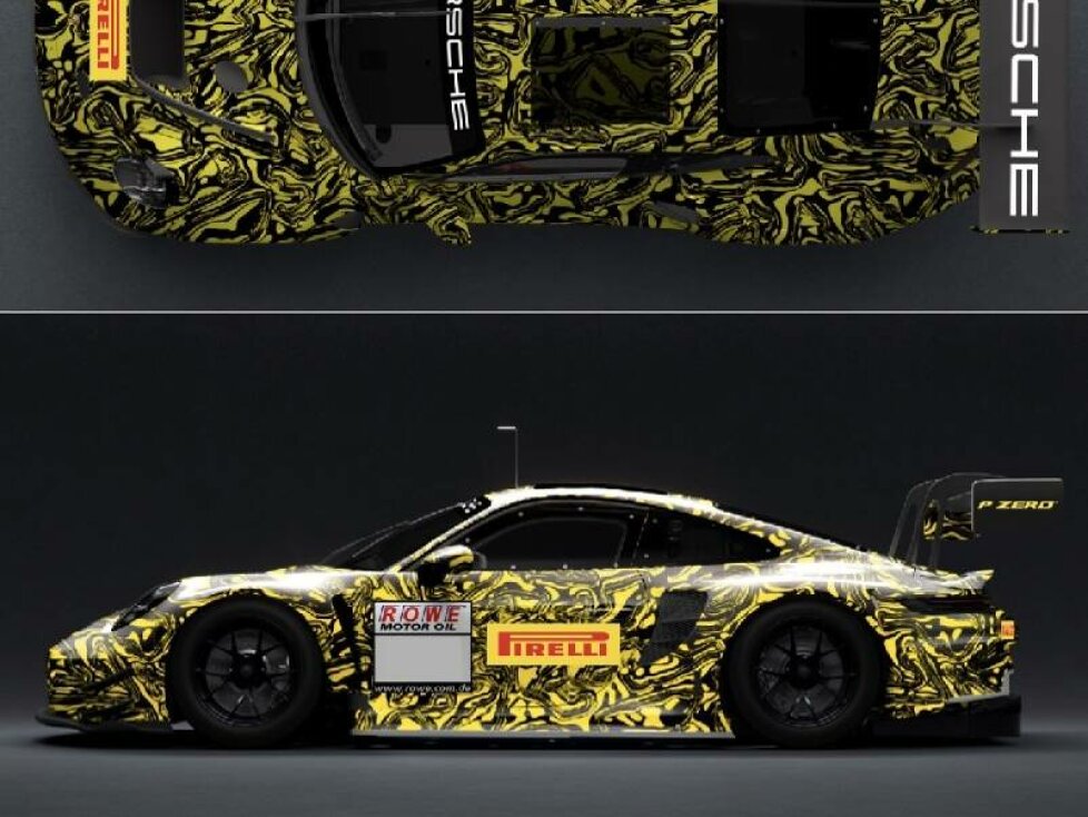 Der Porsche 911 GT3 R (2023) der Generation 992 von Dinamic Motorsport beim Saisonfinale der Nürburgring-Langstrecken-Serie (NLS) 2022