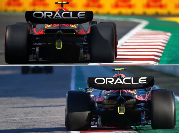 Comparison of the cooling vents on the Red Bull RB18