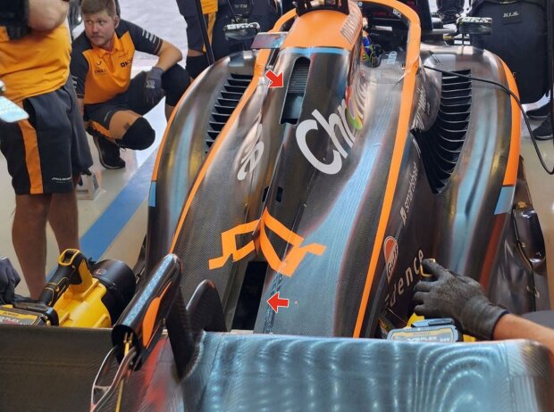 The cooling vents on the McLaren MCL36 in detail
