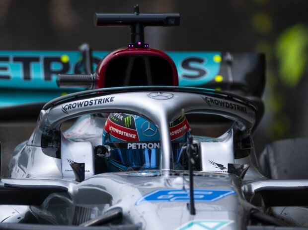Titel-Bild zur News: George Russell im Cockpit im Mercedes W13 in der Formel-1-Saison 2022