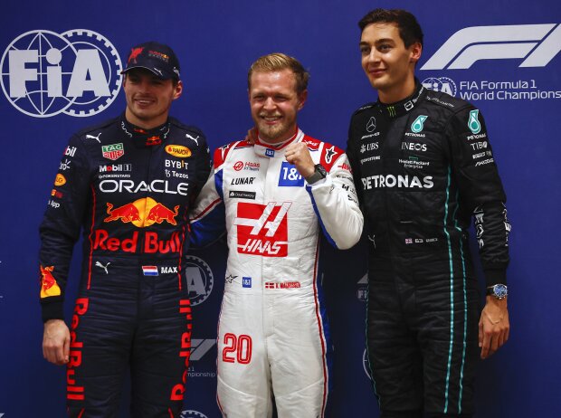 Polesetter Kevin Magnussen, 2. Max Verstappen, 3. George Russell Polesetter Kevin Magnussen, 2. Max Verstappen, 3. George Russell