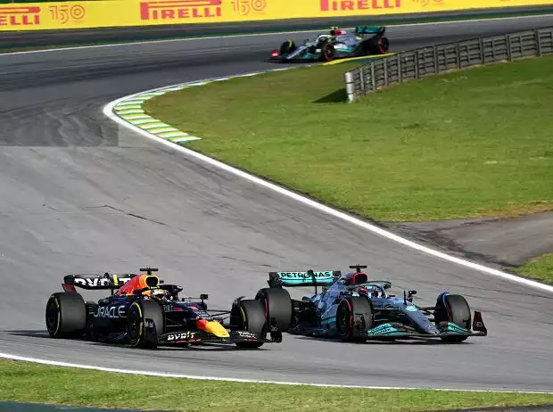 George Russell, Max Verstappen Titel-Bild zur News: George Russell, Max Verstappen
