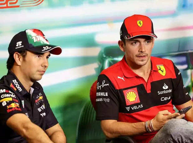 Sergio Perez, Charles Leclerc Titel-Bild zur News: Sergio Perez, Charles Leclerc