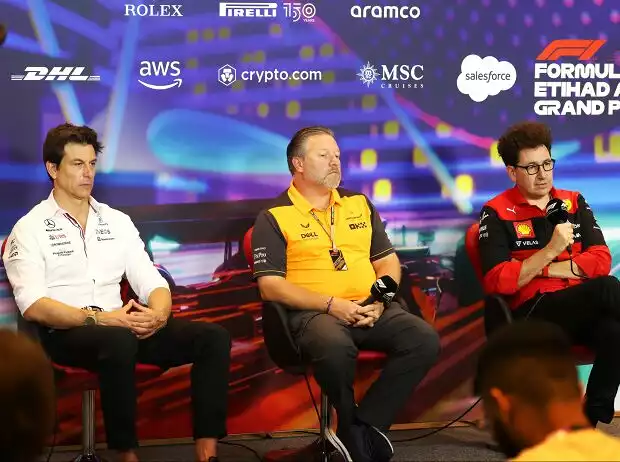 Titel-Bild zur News: Toto Wolff, Zak Brown, Mattia Binotto