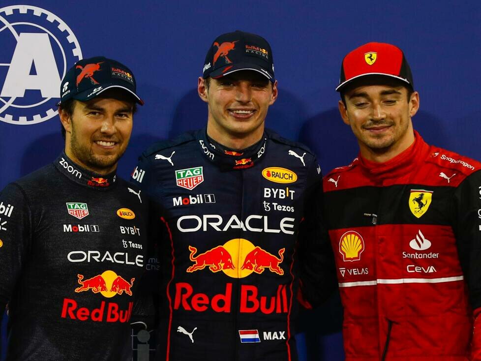 Sergio Perez, Max Verstappen, Charles Leclerc